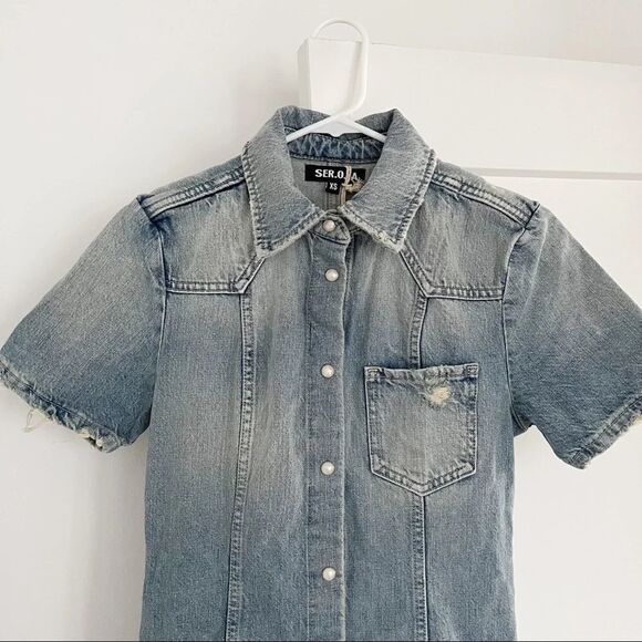 SER.O.YA Denim Mini Dress - Picture 6 of 9